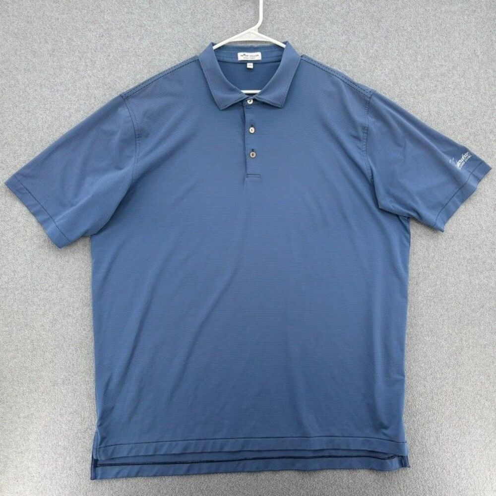 Peter Millar Summer Comfort Polo Shirt XXL Blue Stripe Golf Performance
